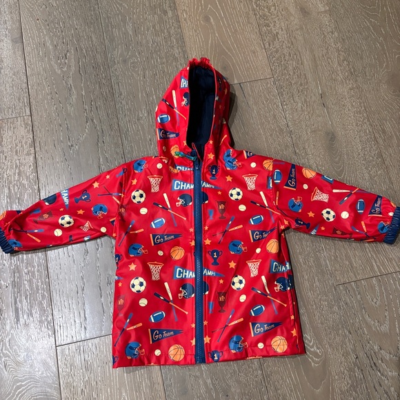 Stephen Joseph Red Sports Print Raincoat - Picture 1 of 3
